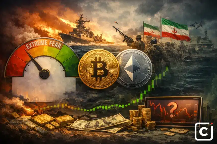 Bitcoin Holds $67K as Iran War Enters Week 5. Fear Index Hits 8.