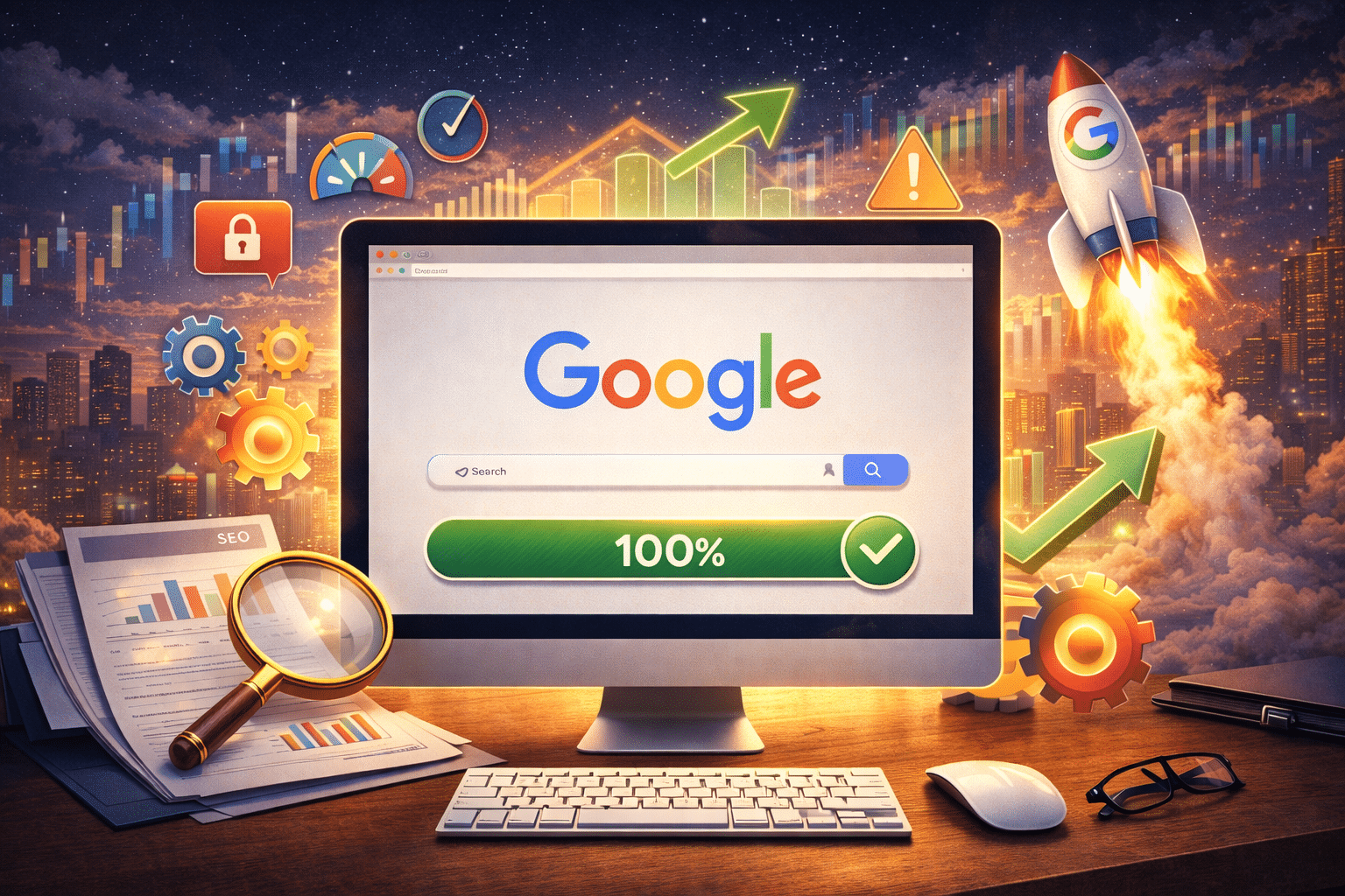 Google search algorithm update visualization with publisher website traffic charts and E-E-A-T quality signals showing the March 2026 core update completing after 12 days