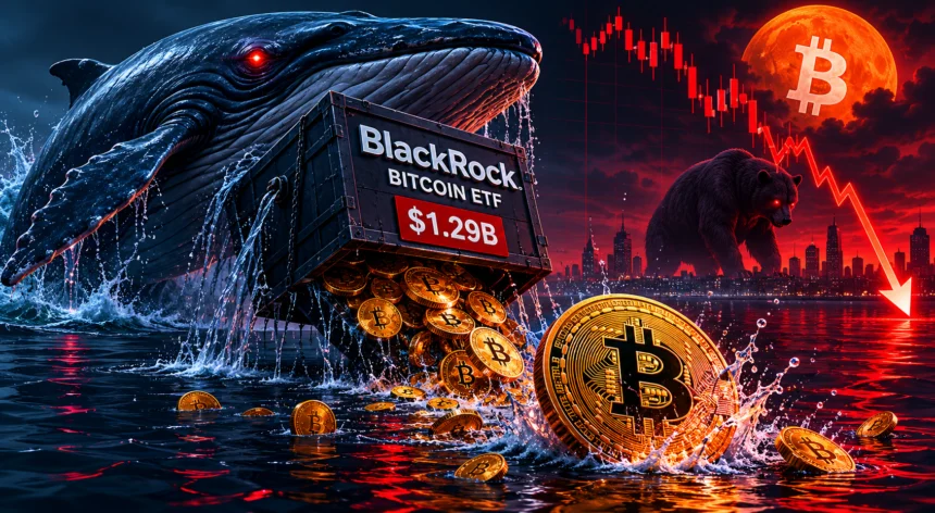 A massive $1.29 billion block of BlackRock's bitcoin ETF was sold in a single dark pool trade on Tuesday.