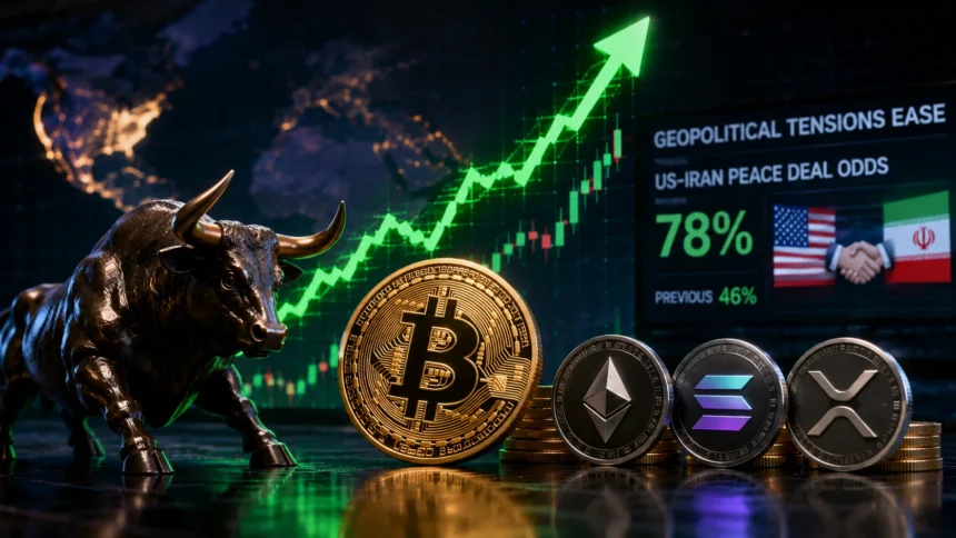 Bitcoin, crypto prices tick up as US-Iran peace deal odds climb