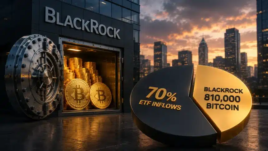 BlackRock Now Holds 810,000 Bitcoin and Controls 70 Percent of ETF Inflows. What That Concentration Means