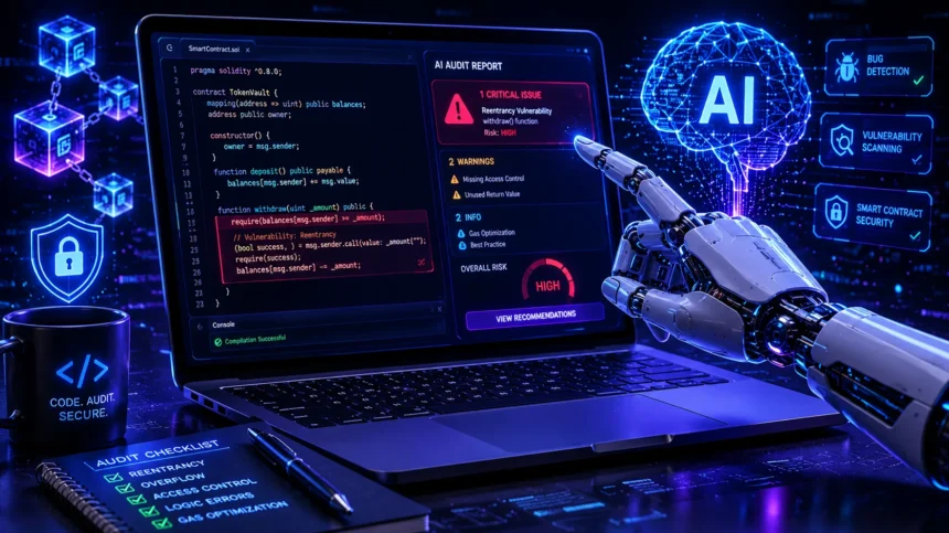 AI powered smart contract auditing and automated bug detection tools