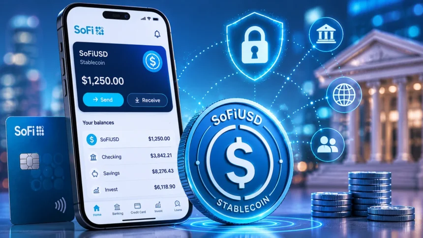 SoFi SoFiUSD stablecoin banking app