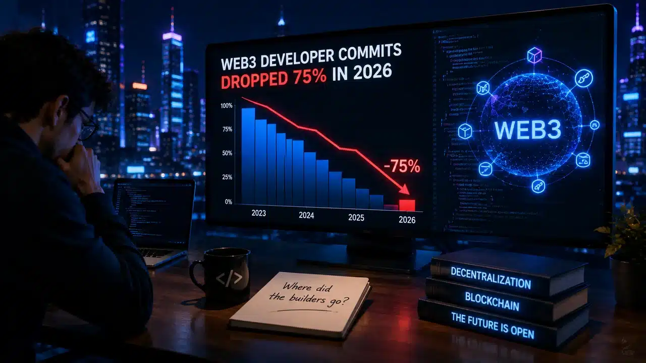 web3 developer activity drop ai 2026
