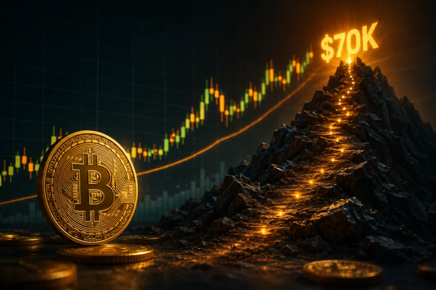Bitcoin rally to $70K builds as orderbook structure highlights traders’ confidence