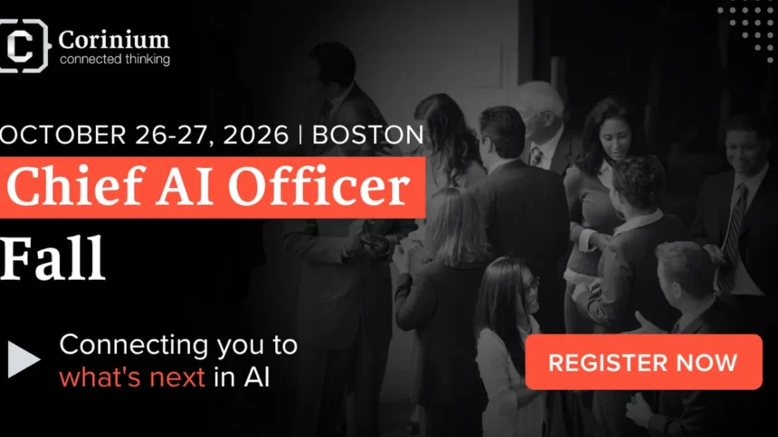 CAIO Fall 2026 brings Chief AI Officers together in Boston on October 26 and 27 to define enterprise AI strategy