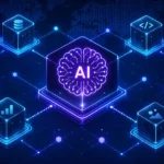 Decentralized AI platform interface illustration