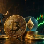 Bitcoin price and Sharplink ETH purchase market illustration