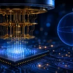 Quantum computing processor and qubit illustration