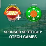 QTech Games sponsor spotlight banner for the SBWA+ Summit and GEFA 2026 in Dakar, Senegal