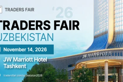 Traders Fair Uzbekistan 2026 event banner for the JW Marriott Hotel Tashkent, November 14, 2026