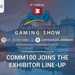 Comm100 exhibitor spotlight banner for SNGS 2026 in Copenhagen, Denmark on 22 and 23 October
