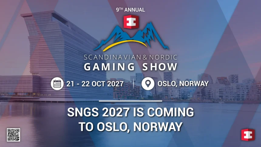 SNGS 2027 banner announcing the 9th annual Scandinavian and Nordic Gaming Show in Oslo, Norway on 21 and 22 October 2027