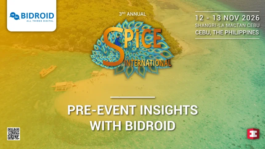 SPiCE International 2026 banner with Bidroid pre event insights for the Shangri-La Mactan Cebu iGaming event on 12 and 13 November